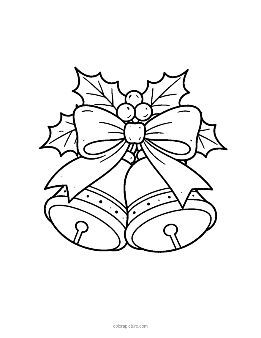 Black-and-white coloring page: Jingle Bells