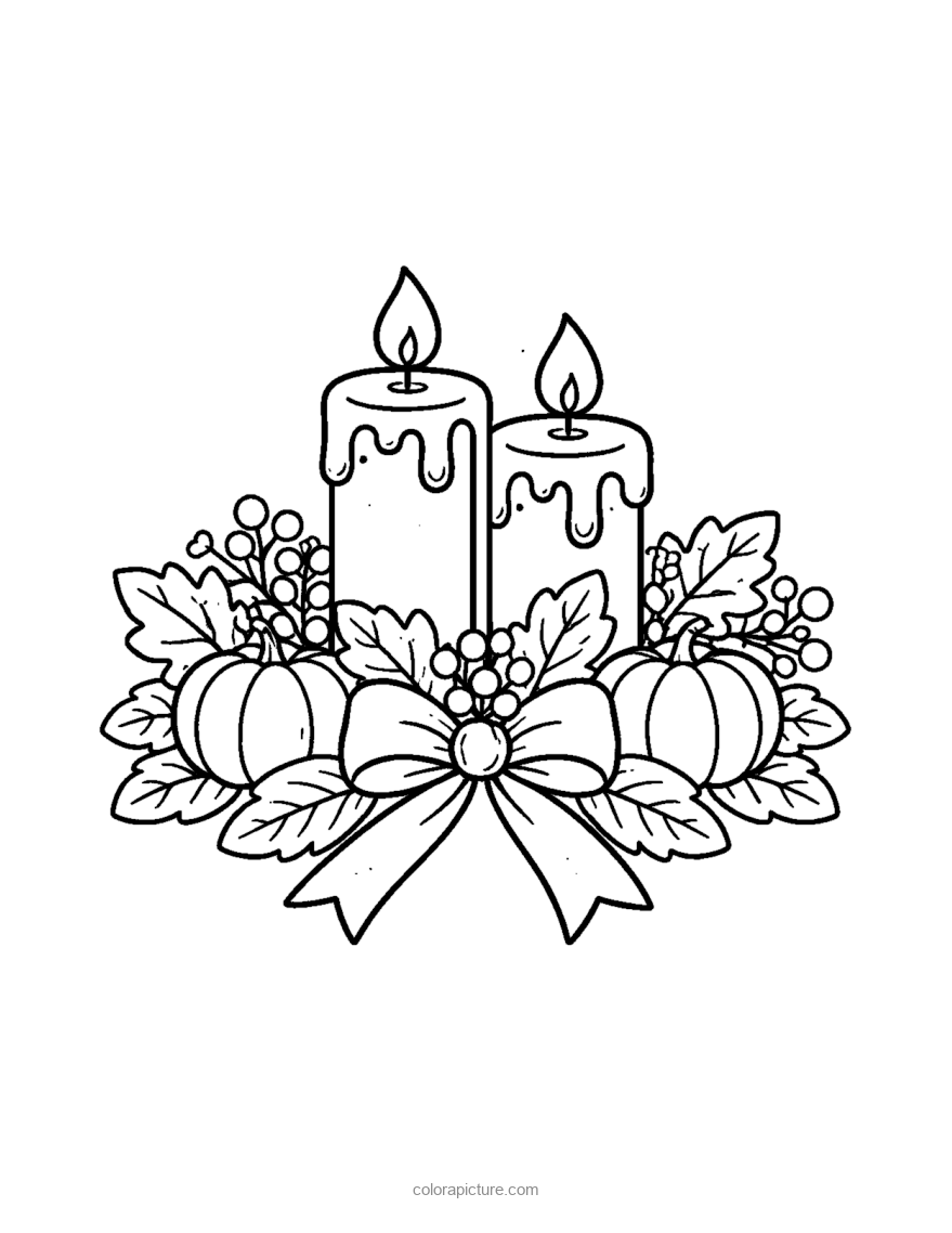 Black-and-white coloring page: Table Centerpiece